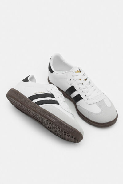 Unisex Beyaz Siyah Termo Taban Yani Seritli Bagcikli Spor Ayakkabi - Resim 2