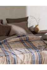 Antonin Cift Kisilik Welsoft Polar Baskili Battaniye Mavi Bej - Resim 2