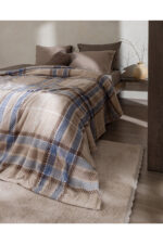 Antonin Cift Kisilik Welsoft Polar Baskili Battaniye Mavi Bej - Resim 3