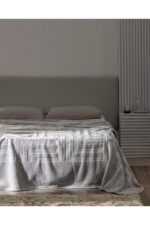 Clementine Vizon Emboss Cift Kisilik Battaniye Gri - Resim 1