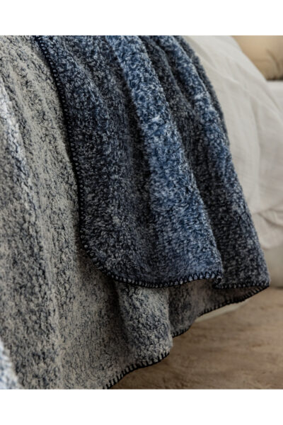 Nord Cift Kisilik Sherpa Battaniye Indigo - Resim 2