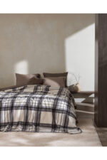 Varnelle Cift Kisilik Sherpa Battaniye Ekru Antrasit - Resim 1