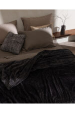 Corbeau Cift Kisilik Welsoft Duz Battaniye Antrasit - Resim 2