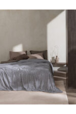 Corbeau Cift Kisilik Welsoft Duz Battaniye Gri - Resim 1