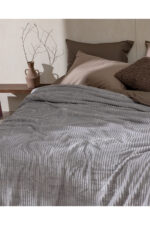 Corbeau Cift Kisilik Welsoft Duz Battaniye Gri - Resim 2