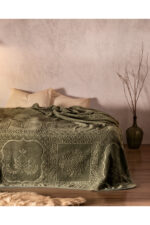 Rochelle Vizon Emboss Cift Kisilik Battaniye Haki - Resim 1