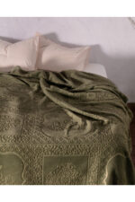 Rochelle Vizon Emboss Cift Kisilik Battaniye Haki - Resim 2