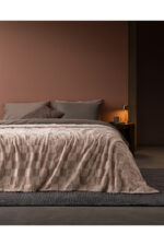 Vaporeux Cift Kisilik Welsoft Duz Battaniye Bej - Resim 1