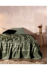 Clementine Vizon Emboss Cift Kisilik Battaniye Haki - Resim 1