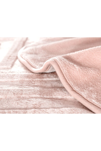 Clementine Vizon Emboss Cift Kisilik Battaniye Pudra - Resim 2