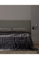 Clementine Cift Kisilik Vizon Emboss Battaniye Antrasit - Resim 1