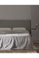 Rochelle Vizon Emboss Cift Kisilik Battaniye Gri - Resim 1