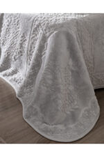 Rochelle Vizon Emboss Cift Kisilik Battaniye Gri - Resim 3