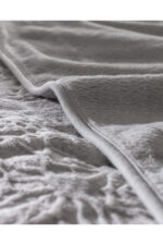 Rochelle Vizon Emboss Cift Kisilik Battaniye Gri - Resim 4