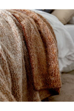 Nord Cift Kisilik Pamuklu Jakar Battaniye Kiremit - Resim 2