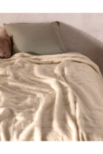 Clementine Vizon Emboss Cift Kisilik Battaniye Ekru - Resim 2