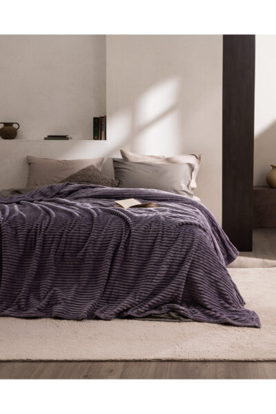 Corbeau Cift Kisilik Welsoft Duz Battaniye Acik Murdum - Resim 1