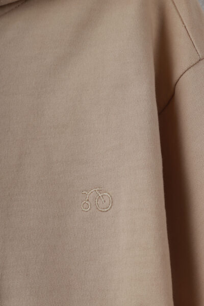 Erkek Cocuk Kapusonlu Fermuarli Bej Sweatshirt - Resim 2