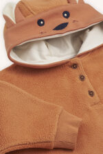 Kiz Bebek Nakis Detayli Kiremit Sweatshirt - Resim 3