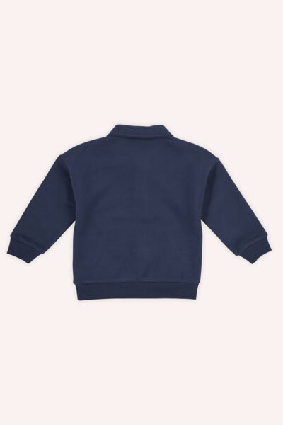 Erkek Bebek Dugmeli Lacivert Sweatshirt - Resim 2
