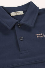 Erkek Bebek Dugmeli Lacivert Sweatshirt - Resim 3