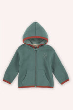 Erkek Bebek Fermuarli Yesil Sweatshirt - Resim 1