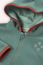 Erkek Bebek Fermuarli Yesil Sweatshirt - Resim 3