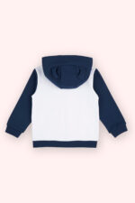 Erkek Bebek Baski Detayli Fermuarli Beyaz Sweatshirt - Resim 3