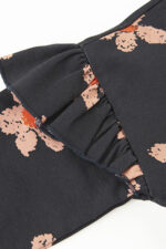Kiz Bebek Cicek Baskili Siyah Sweatshirt - Resim 3