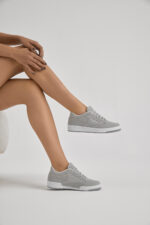 Unisex Gri Suet Spor Ayakkabi Tb107 - Resim 2