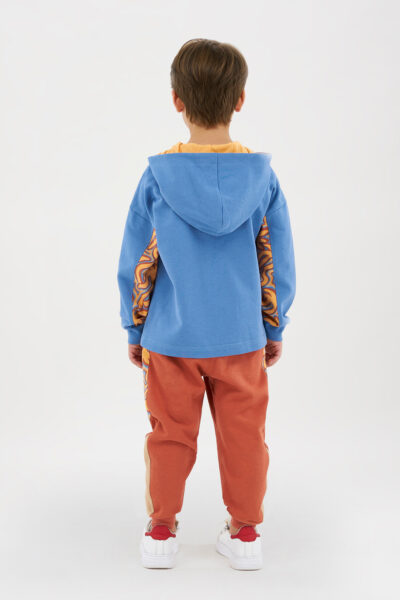 Erkek Cocuk Fermuarli Mavi Sweatshirt - Resim 2