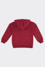 Unisex Cocuk Fermuarli Bordo Sweatshirt - Resim 2