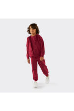 Unisex Cocuk Fermuarli Bordo Sweatshirt - Resim 4