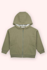 Erkek Bebek Haki Fermuarli Sweatshirt - Resim 1