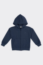 Unisex Cocuk Fermuarli Lacivert Sweatshirt - Resim 1