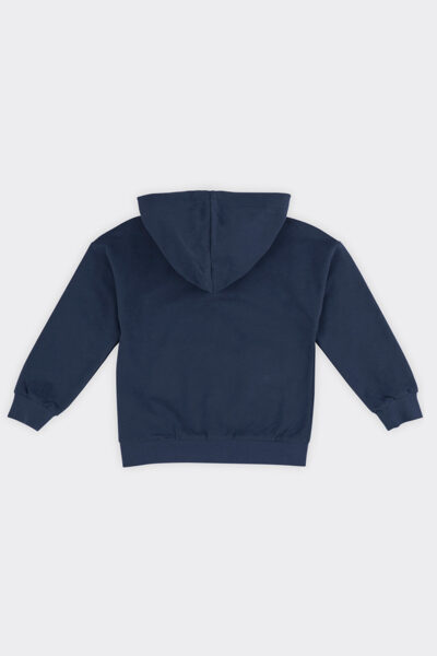 Unisex Cocuk Fermuarli Lacivert Sweatshirt - Resim 2