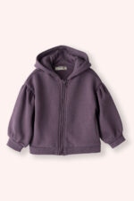 Kiz Bebek Fermuarli Mor Sweatshirt - Resim 1