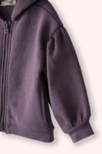 Kiz Bebek Fermuarli Mor Sweatshirt - Resim 2