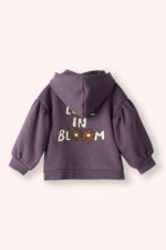 Kiz Bebek Fermuarli Mor Sweatshirt - Resim 3