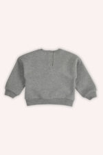 Kiz Bebek Tul Fiyonk Detayli Gri Melanj Sweatshirt - Resim 2