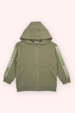 Erkek Cocuk Haki Fermuarli Sweatshirt - Resim 1