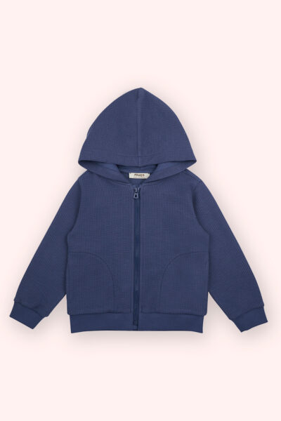 Erkek Bebek Kapusonlu Lacivert Sweatshirt - Resim 1