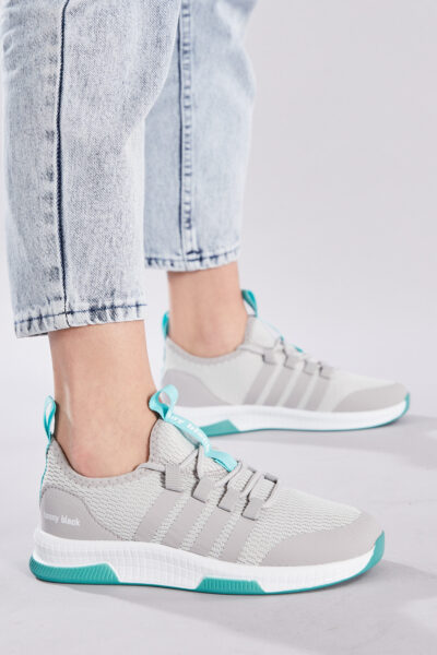 Unisex Gri Yesil Spor Ayakkabi Tbqnt - Resim 1