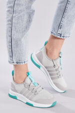 Unisex Gri Yesil Spor Ayakkabi Tbqnt - Resim 2