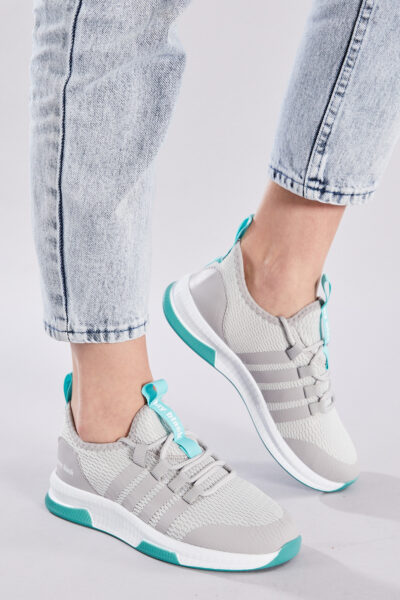 Unisex Gri Yesil Spor Ayakkabi Tbqnt - Resim 2