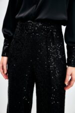 Kemerli Payet Pantolon Siyah - Resim 4