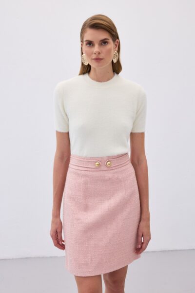 Sakalli Kisa Kol Triko Ekru - Resim 2