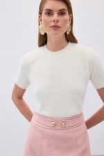 Sakalli Kisa Kol Triko Ekru - Resim 4