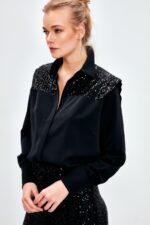 Vatkali Salas Gomlek Siyah - Resim 4