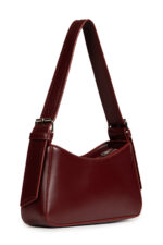 Kadin Astarli Ici Gozlu Aski Detayli Bordo Baget Canta - Resim 3